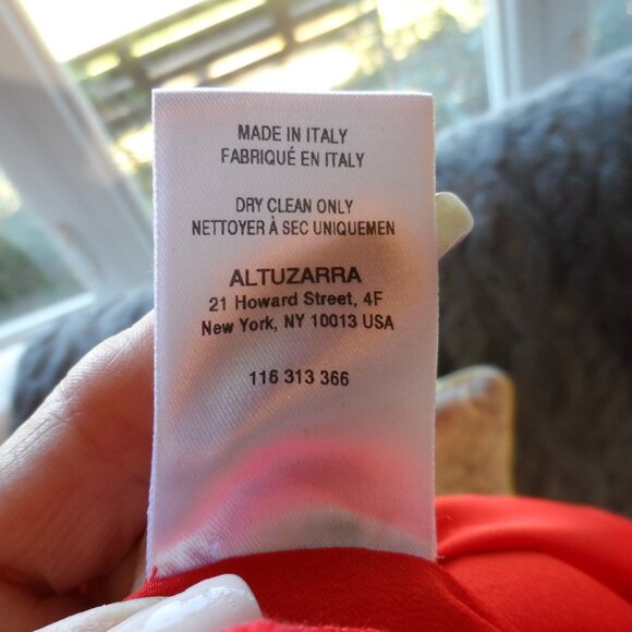 Altuzarra Vibrant Red Sheath Dress w/Asymetrical Fringe Detail Sise FR 36- US 4 - Picture 15 of 16